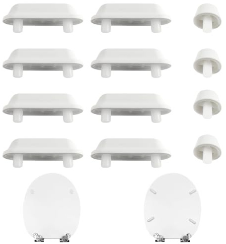 Lot de 12 Tampons de Siège de Toilettes, Butées de Protection de Cuvette Encastrables Anti-Bruit pour Abattant WC, Blanc