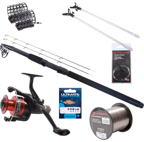 Set Di Canna Da Feeder Telescopica Ultimate 3.30m (-100g) - Kit Per Pesce Bianco