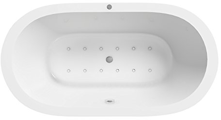 Jet-Line® | Whirlpool Luca | Weiss | freistehende Badewanne mit Whirlfunktion | Whirlwanne mit Massagedüsen | Badausstattung | 170 x 80 x 58 cm