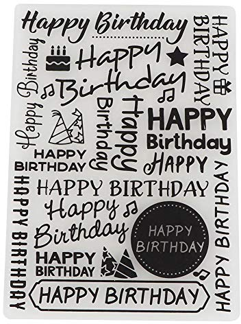 Transparent Stempel Set, 1 STÜCK Happy Birthday Muster Transparent Seal Tool Kit für DIY Hand Konto Sammelalbum Fertige Stempel Fotoalbum Dekoration