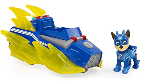 PAW PATROL Chases Mighty Pups Charged Up Themed Basis Fahrzeug mit Figur