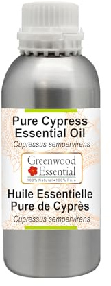 Greenwood Essential Olio essenziale di cipresso naturale (Cupressus sempervirens) distillato a vapore 630 ml