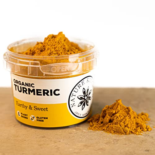 Nature Kitchen Turmeric Powder Certified Organic 60G Pot Of Seasoning Spices And Herbs. Gluten-Free and Vegan, Everyday Cooking Blends For Marinades, Sauces, Frying, Baking Or Grilling