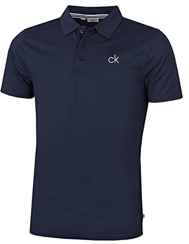 Calvin Klein Herren Zentral Eco Leichte Golf-Polo-Hemd - Marine - XL