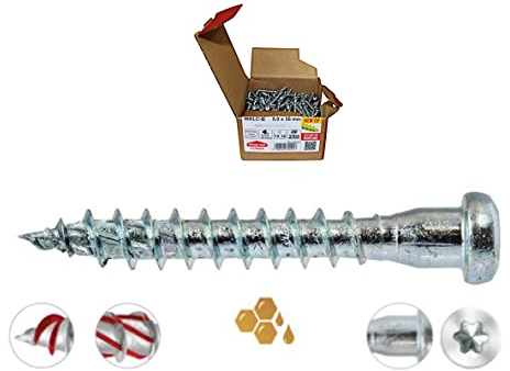 Lot de 250 vis à ferrure d'angle 5 x 35 mm - Vis de raccordement à bois avec ETA