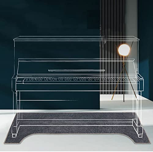 TOP1US Grey Upright Piano Soundproof Rug 63 * 27.5 inch Soundproofing Blankets Noise Reduction Rugs Non-Slip Carpet Piano Rug Acoustic Pads