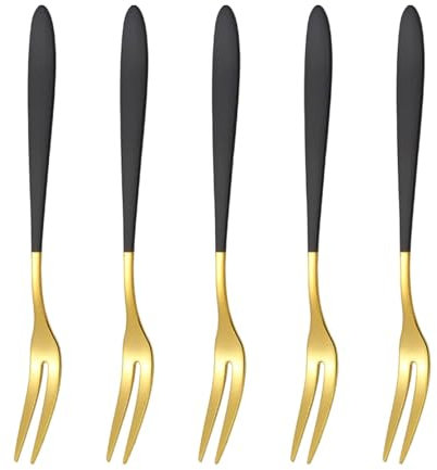 Fruit Forks Set, 5PCS Mini Stainless Steel Dessert Cake Forks Ideal for Fruit Appetizers and Small Treats, Elegant Design with Polished Finish Durable and Reusable for Home Party and Special Occasions