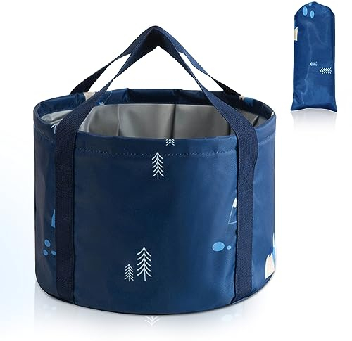 Multifunctional Collapsible Bucket for Soaking Feet, Portable Foot Bath Bag, Foot Spa Soaking Feet Home Pedicure Basin Outdoor Camping for Washing, Fishing Wait Handy Carrying Bag Large