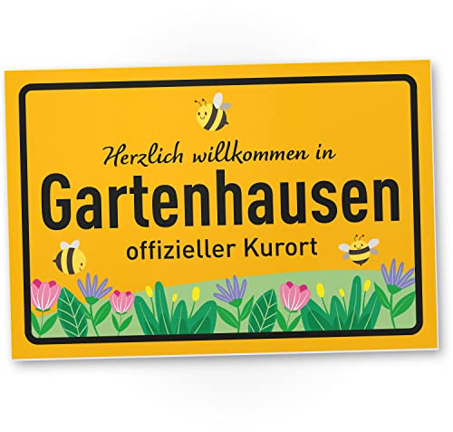 DankeDir! Gartenhausen - Schild 30 x 20 cm - Garten Geschenk Geschenkidee Deko Mama & Papa Gartenschild - lustiger Spruch Freunde Türschild Geburtstagsgeschenk Hobby Gärtner