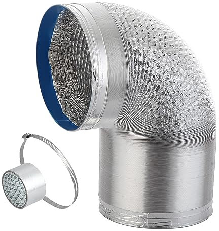 Aluflexrohr Lüftungsrohr Alu-Folienschlauch Abluftschlauch Rohr Flexschlauch Flexible Luftleitungen Schwarz Mit 2 Schlauchschelle Lüftungsschlauch Ø 80/100/110/120/150/160/170/180/200mm (Color : 3m,