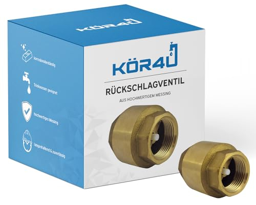 kör4u Rückschlagventil System York 3/4 Zoll, Messing, PN10, beidseitigem Innengewinde, Trinkwasser geeignet (3/4)