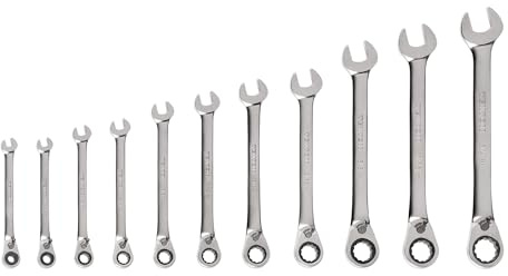 TEKTON Wendbares 12-Kant-Ratschenringschlüssel-Set, 11-teilig (6-19 mm) | WRC94000