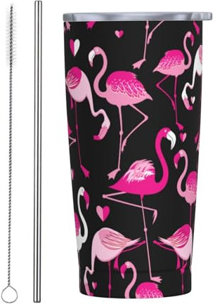 Vasos personalizados, tazas de acero inoxidable personalizadas de 20 onzas, taza de café de viaje aislada con tapa y botella de agua con pajilla, regalo personalizado para familiares y amigos, corazón