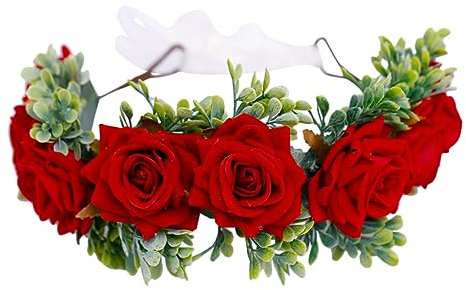 Angoily Blumenstirnband Für Hochzeit Künstliche Rosen Haarband Party-haarreif Für Die Braut