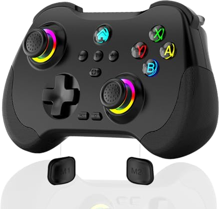 Megadream Wireless Gaming Controller für Switch/IOS/Android/PS4, Dual Shock Gamepad Joystick Unterstützung Turbo,Makro,Gyro-Achse,Wake-Up, Hall-Effekt Joysticks,Unterstützung Streaming auf PS5/Xbox/PC