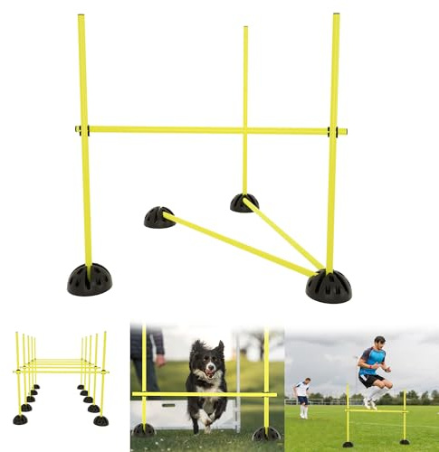 Suusolny Sprungstangen-Set Trainingsstangen Agility Hürdenset für Koordination & Kondition mit 15 Stangen, 10 Clips und 10 Standfüße perfekt für Sprungkraft Beweglichkeit, Dribbling