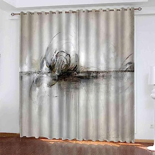 3D Kinderzimmer Verdunkelungsvorhänge Graue Abstraktion,3D-Gedruckte Vorhänge Wohnzimmer Bürovorhänge Energiesparende Geräuschreduzierende Kindergardinen 2 X 85 X 200 cm - Vorhang Für Das -1H8T6V3H3Q