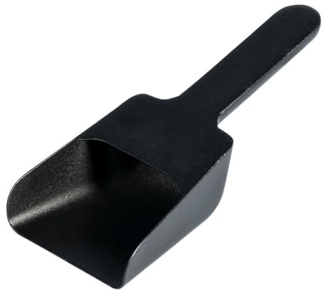 genialo Pelletschaufel - Hitzebeständige Schaufel für Pellets und mehr, Eisen, Futterschaufel, schwarz, 18 x 7,6 x 3,5 cm