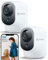 COCOCAM 2PCS 2K Camara Vigilancia WiFi Interior Sin Cable con Batería 5200mAh, 355°P 90°T, Inalámbrica para Bebés Mascotas Cuidado Ancianos, Reconocimiento AI, Detección Humana PIR