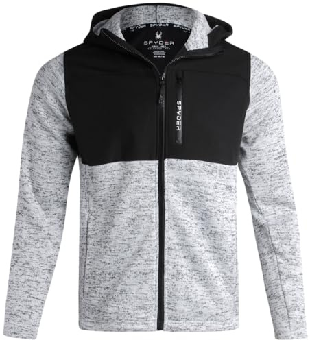 Spyder Herren-Fleecejacke – Performance-Pullover mit durchgehendem Reißverschluss für Herren – Outdoor-Wandern, Workout, leichte Herren-Jacken, Stein, L