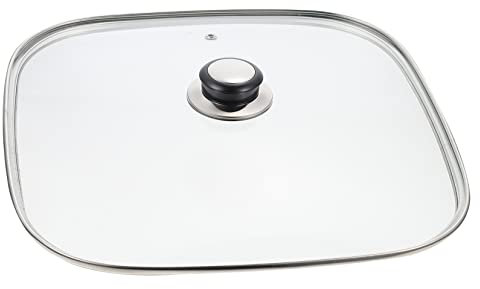 PRETYZOOM Tapa Para Sartén De Vidrio Templado Cuadrada De 30 Cm Diseño Anti-escaldaduras y Ventilación, Accesorio Práctico Para Cocina Diaria