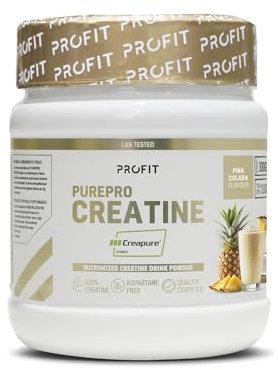 PROFIT - PurePRO Creatine (Creapure®) - Creatina pura para mejorar el rendimiento, la fuerza y la masa muscular - Con gran biodisponibilidad (300 gr, Piña colada)