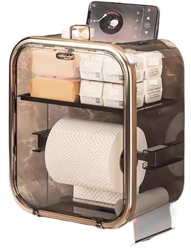 FAJNUZI2024 Taschentuchbox Toilettenpapierbox, an der Wand montierte Toilettenpapierbox, Toilettenpapierrolle, Toilettenpapier-Aufbewahrungsregal for den Waschraum zu Hause Taschentuchspender