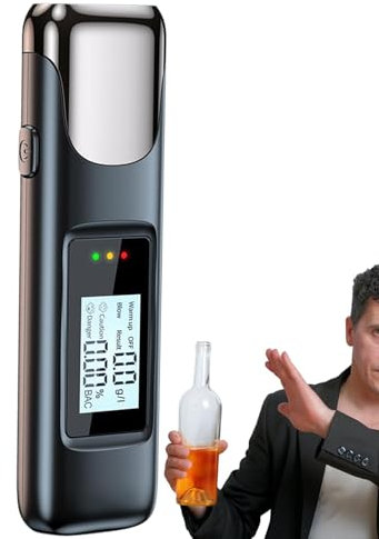 Breath Alcohol Detector, Compact Digital Alcohol Tester, Alcohol Detection Test Device, Accurate Alcohol Breathalyzer, Alcohol Checker for Drivers, Digital LCD Breathalyzer Device, Portable Alcohol