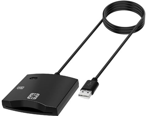 Vesidoloy USB CAC Reader, Lector de Tarjetas Inteligentes,Lector de Tarjetas de Chip de ID de Enchufe y Juego - Suministros electrónicos, Accesorios compactos portátiles para el Gobierno