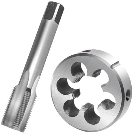 LgowithU Gewindeschneid und Gewindeschneideisen M20 X 1,5mm, HSS Metric Gewindebohrer Außengewindeschneider Set, M20 Rechtsgewinde Feingewinde Schneider und Schneideisen