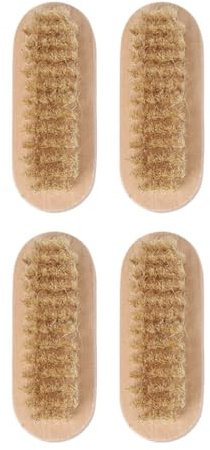GANAZONO Lot De 4 Brosses À Ongles Double Face En Poils De Sanglier Naturels Pinceau Manucure Pour Nettoyage Des Ongles Pédicure Cuisine Salle De Bain Et Soins Des Pattes
