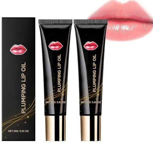 Plumpify Lip Booster Plumping Serum, feuchtigkeitsspendendes Lippenöl, sofort voluminöser, aufpolsternder Gloss für trockene, rissige Lippen, langanhaltend, reduziert feine Linien, nicht klebrig (2)