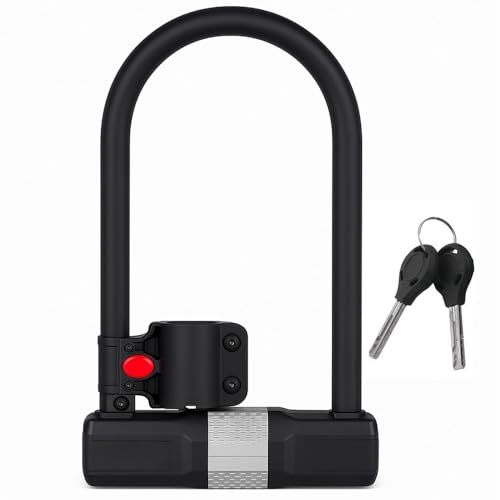 BML Bicycle U Lock Heavy Duty Bike Lock with 12mm Shackle 2 Laser Cut Keys Dust Cap & Mounting Bracket Anti Theft Security U Lock for Bikes & Bicycle