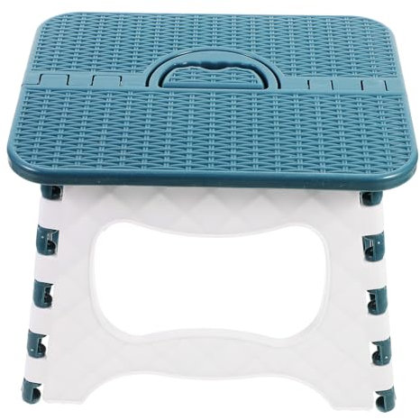 KONTONTY Sgabello Pieghevole Portatile in Plastica Maniglia Ergonomica, Sgabello Da Pesca e Esterno Compatto Per Adulti e Ragazzo Ragazza, Per Campeggio, Giardino e Uso Domestico