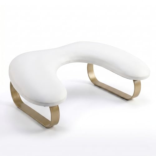 CENBEII C-Förmig Handauflage Nagelstudio: Goldener Bogen Wrist Rest - 45°Schräge Unterstützung Handablage Nagelstudio - Weicher und Elastischer Schwamm Handgelenkauflage für Handauflage Nägel