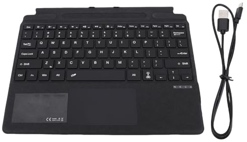 Clavier sans Fil Portable, 7 Couleurs backlits Bluetooth TouchPad Clavier Compatible avec Une Tablette d'ordinateur Portable pour Les Voyages d'affaires (Black)
