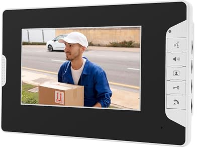 Hanmorfarbi 7'' Video Türsprechanlage mit Kamera - Videotürklingel Kabelgebunden, Nachtsicht, Zwei-Wege-Audio, Türöffner, 92° Weitwinkel, Aluminium Gehäuse, IP55 Regenschutz für Wohnung/Haus