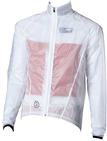 Prolog Herren Fahrrad Regenjacke Extrem Dünn, Wasserdicht, Atmungsaktiv - Transparent Weiß Größe S