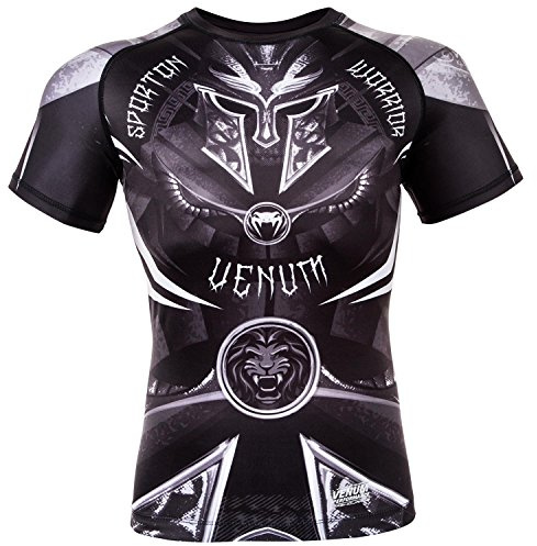 Venum Herren Vollständige Abdeckung Kurze Ärmel - Rashguard, Schwarz/Weiß, S EU