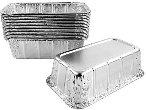 Pactogo 1.5 lb. Disposable Aluminum Foil Loaf Bread Baking Pan 8 x 4.25 x 2.34 - Made in USA (Pack of 20)