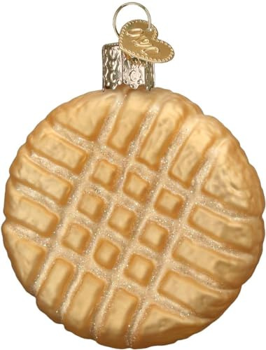 Old World Christmas Peanut Butter Cookie Glass Blown Ornament for Christmas Tree, Handcrafted Holiday Decoration, Baking Collection