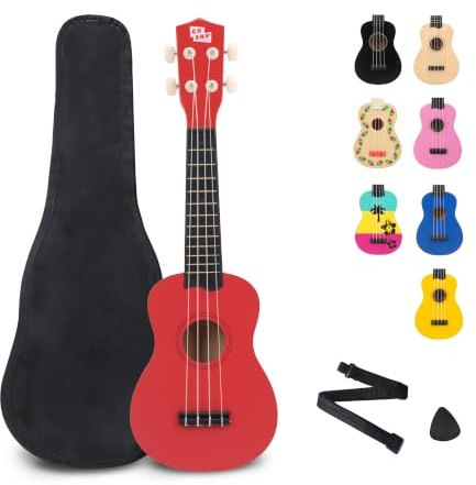 CB Sky Soprano Ukulele 53cm Anfänger, Schüler Hawaiian Gitarre (Red)