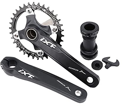 Andeshunk 36T Black shanmashi Mountain Bike 170mm Crankset with 36T Aluminum Alloy MTB Bicycle Crank Narrow Wide CNC Round Chainring Bolts Fit for Road Bike Cycling Crank