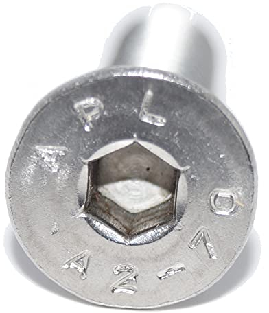 Viti a testa svasata con esagono incassato M8 x 80, 6 pezzi ISO 10642 A2, in acciaio inox, viti a testa svasata