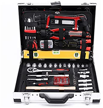 KJLY Werkzeug-Combo-Kits, 139 Stück professionelles Reparaturwerkzeug-Kit, Home Repair Basic-Werkzeugsatz mit tragbaren Aluminium-Werkzeugkästen, Werkzeugsatz for Zuhause