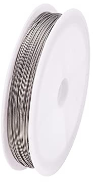 Airssory Rollo de alambre de cola de tigre de acero inoxidable recubierto de nailon plateado para hacer joyas, suministros y manualidades, 0,45 mm