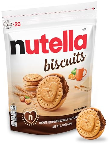 Nutella Biscuits Cookies Filled with Nutella Hazelnut Spread, Sweet Snack Pack, 9.7 oz