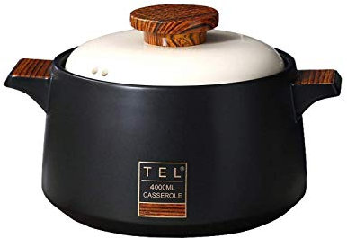 NMNMNM Sopera de cerámica Olla Redonda de cerámica Cazuela de Cocina/Olla de Barro/Olla de Barro/Olla de estofado Utensilios de Cocina de cerámica con Tapa Resistente al Calor para Caja de re