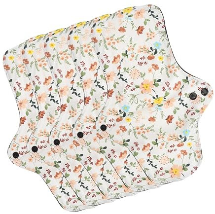 5 Compresas Sanitarias Reutilizables, Compresas Menstruales de Tela Lavable/toalla Menstrual Servilletas Sanitarias Compresas Sanitarias de Algodón Reutilizables para Mujer (L)