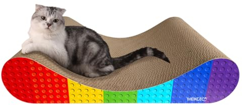 Heikoeco® Kratzbrett XXL - Extra Großes Kratzpappe für Katzen, Katzenzubehör, Kratzmöbel aus Langlebigem Karton, 60x42x14 cm